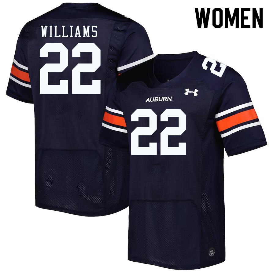Women #22 Brenton Williams Auburn Tigers College Football Jerseys Stitched-Navy